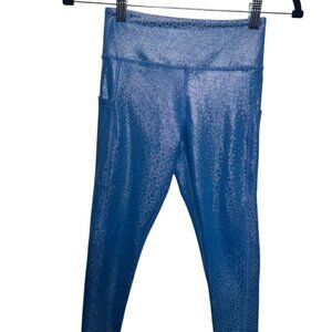 Zyia Active Girls Blue Shimmer Leggings - Size 8/9